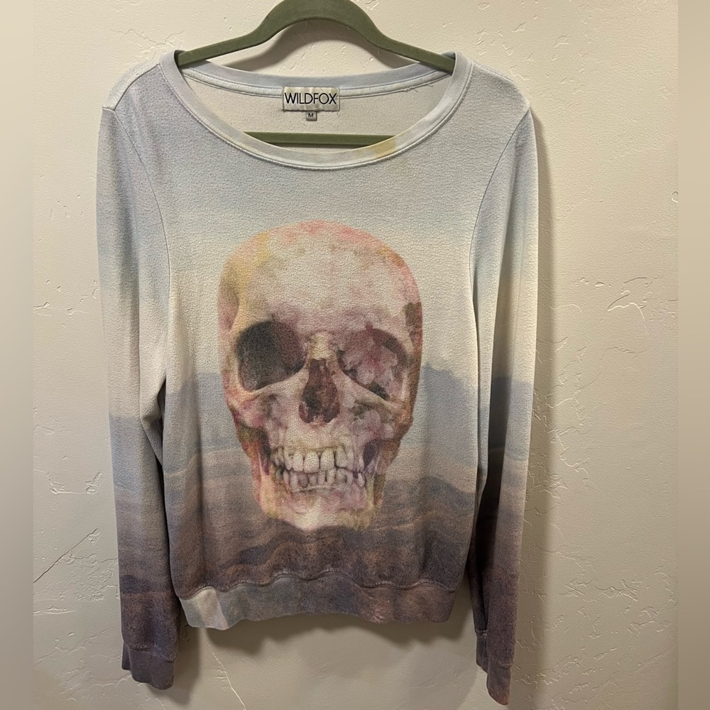 Wildfox Soft Sweatshirt Skull Pastel size medium